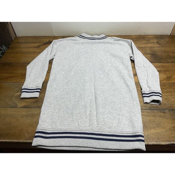 Polo Ralph Lauren V-neck Fleece in Grey Varsity Letterman Sweatshirt Dress XS - Picture 10 of 11